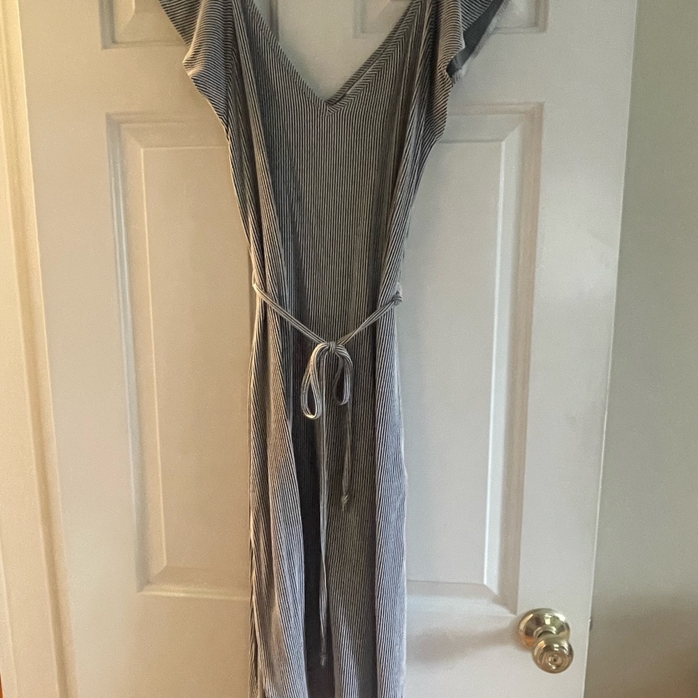 Striped V-Neck Maxi Dress